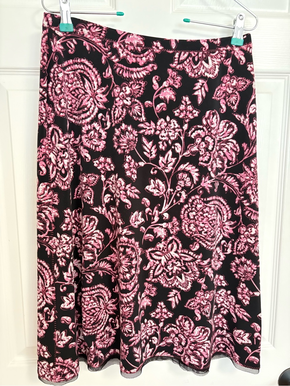 Ideology Black Skirt with Pink Floral Paisley Print